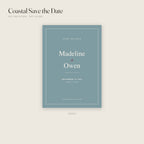 Coastal Save the Date invitation on 14pt gloss, front