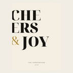 Headline Cheer flat holiday card front shown fully
