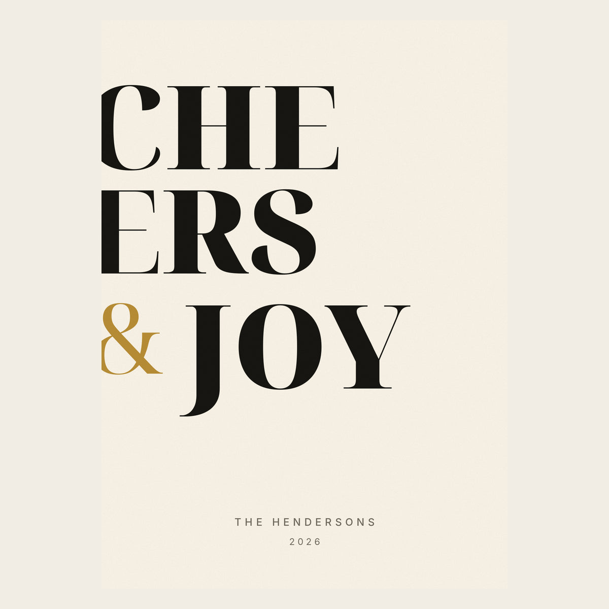 Headline Cheer flat holiday card design choice shown fully