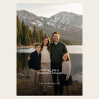 Portrait Ledger flat holiday card front shown fully