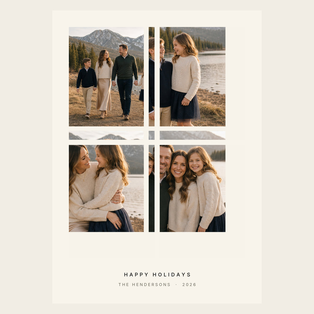 Snapshot Grid flat holiday card design choice shown fully