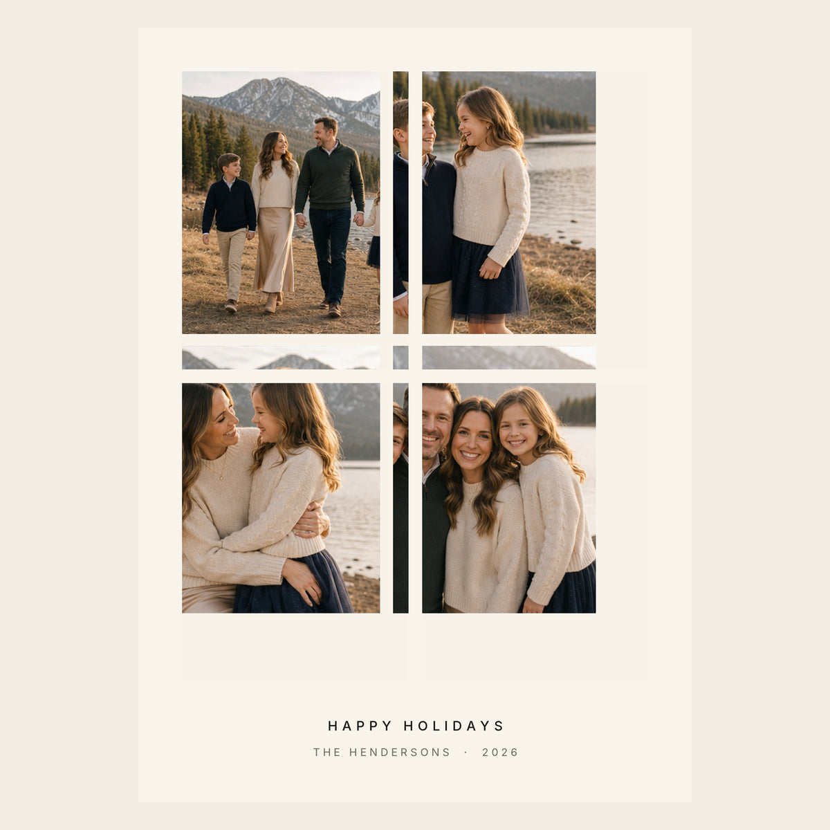 Snapshot Grid flat holiday card design choice shown fully