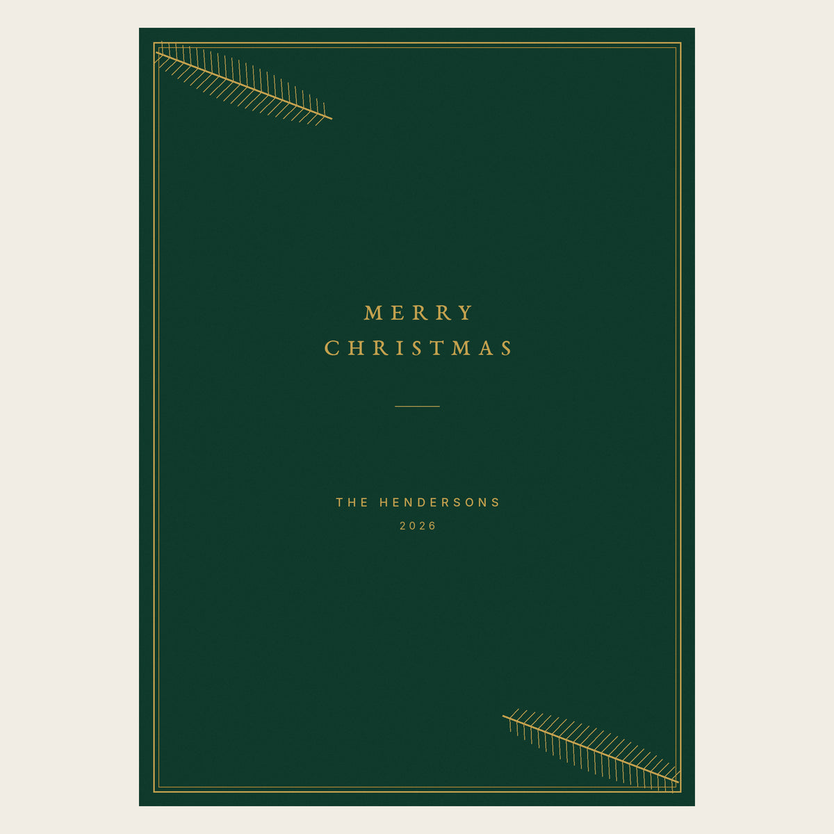 Pine Margin flat holiday card design choice shown fully