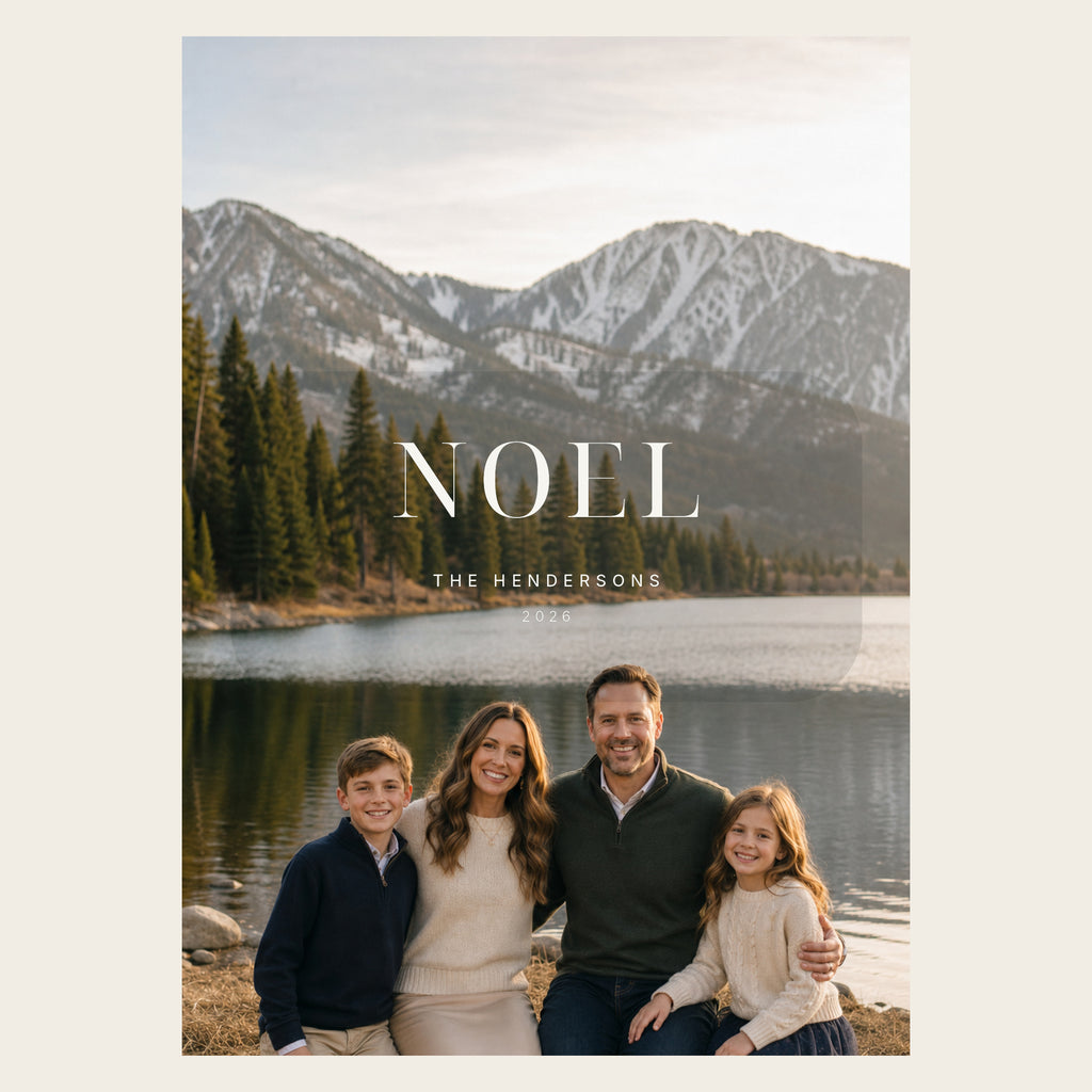 Postcard Noel flat holiday card front shown fully