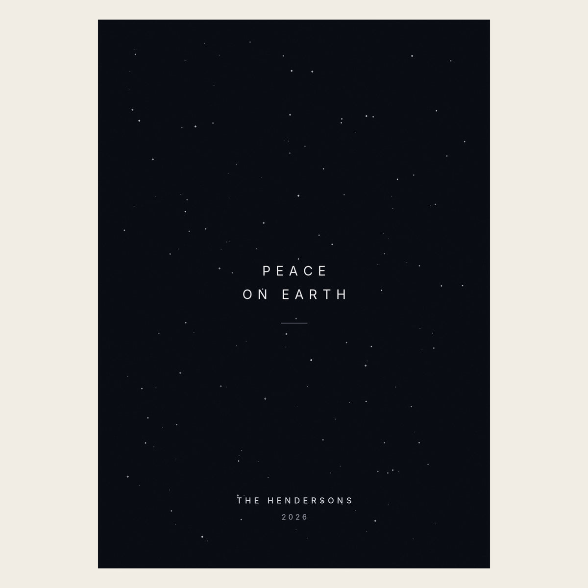 Midnight Snow flat holiday card design choice shown fully